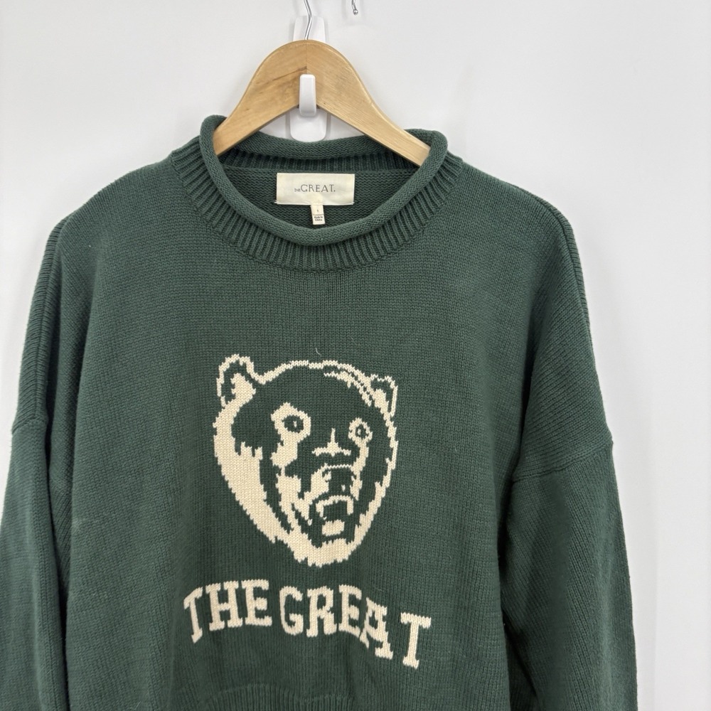 The Great Sweater 1 Small Bear Roll Neck Preppy Academia Old Money Ivy Retro - Picture 3 of 8